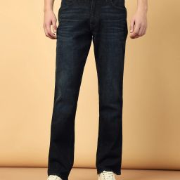 wrangler Men Regular Mid Rise Dark Blue Jeans-picture-1