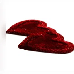 Shopgallery Maroon Embossed Heart-shaped Strong & Durable Floor Runner image 3