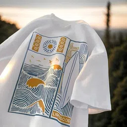 lauren adams Women Printed, Typography Round Neck Pure Cotton White T-Shirt image 1