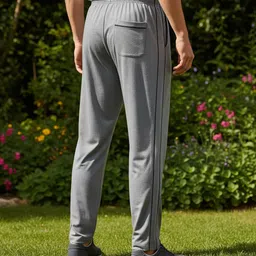 charlie Cotton Track Pants For Men with Deep Side Zipped Pocket | Sporty Lounge Pyjamas Men Pyjama image 2