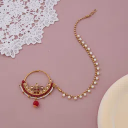 GC PREMIUM JEWELLERY Pearl, Beads Gold-plated Plated Brass Nathiya-picture-11