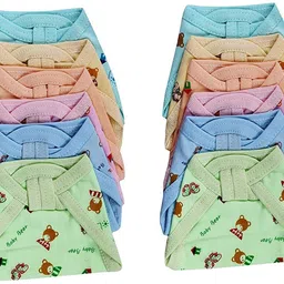 bigbought New Born Washable Reusable Hosiery Cotton Diapers, 0-6 Months (Multicolour) - Pack of 12-picture-22