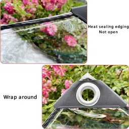 diamond america Window Curtains Waterproof Transparent Tent - For Outdoor,Balcony Sheet Clear, 500 GSM Rain Sun Dust Protectio image 3