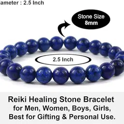 gemvastu Lapiz Lazuli, Crystal Beads Charm Bracelet image 2