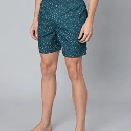 van heusen innerwear Van Heusen Men Blue Printed Elasticized Waistband Printed Boxer Shorts image 2
