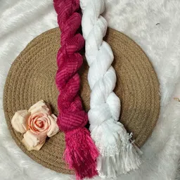 nayerang Lycra Blend Solid White Women Dupatta image 2