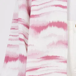 Styli Tie and Dye Printed Longline Open Front Shrug image 2