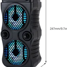 VOIZO Hi-Fi Bluetooth Speaker with Mic, RGB Lights, 10W Bass, Portable Design 10 W Bluetooth Laptop/Desktop Speaker image 4