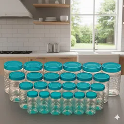 maxtid Utensil Kitchen Rack 24 Food Storage Jar Set Airtight & Leakproof Plastic-picture-47