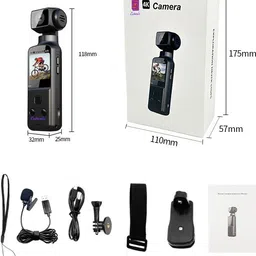 Cubonic 4K Pocket Camera 4K Ultra HD Enabled Pocket Camcorder, 270° Rotatable Pocket Camera Sports and Action Camera image 2