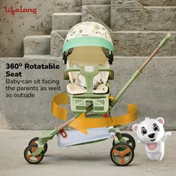 lifelong Cuppy Baby Magic Strollers with 360° Rotational Seat, Mosquito Net LLBSTR11 Stroller image 4