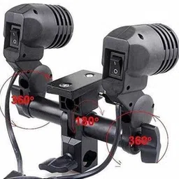 WON E27 2 in 1 Set of 2 Pcs Photo Studio Bulb Holder Base Socket Lamp Bulb Holder Adapter for Photo Video Studio Softbox Video Light - Black Camera Rig Black Reflector Umbrella image 2
