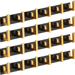 Stainless Steel Black Plate Gold Hook Finish Cloth Hooks Hanger Key (Pack Of 4) Door Hanger-image-4