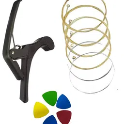 musiking industries Acoustic KARUNA STRING WITH BLACK CAPO AND 5 PICKS MDLA7 Guitar String-picture-14