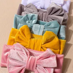 LYTIX Girls Pack Of 2 Assorted Double Layer Boho Velvet Bow Headbands image 4