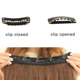 CHANDERKASH Women 5 Clips Based Highlighted Straight Synthetic Fiber Hair Extensions image 2