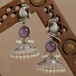 bhanu diam Bestseller Combo Of Earrings Silver Earring Set-picture-11