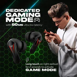 wings Phantom 540 Earbuds with 45 hrs Playtime, ENC Game Mode Bluetooth Gaming Headset image 4