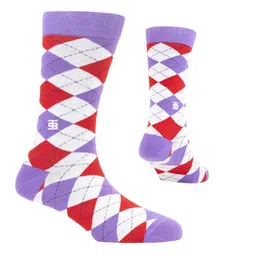 SockSoho Men Checked Cotton Calf-Length Socks image 3