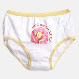 Bodycare Kids Girls Pack of 6 White Printed Briefs 3011ABCDAB image 2
