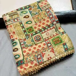 Art Silk Printed Multicolor Women Dupatta-image-4