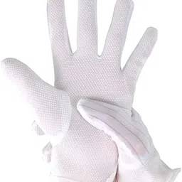 rojex Pair 1 White ESD Anti-Static Dotted Cleanroom Reusable Lightweight Gloves Polyester Safety Gloves image 2
