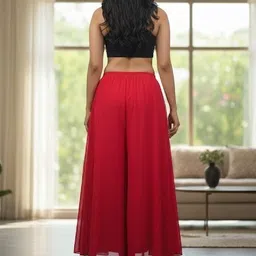 farden Women Relaxed Red Georgette Trousers image 2