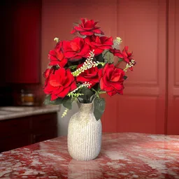 aru creation Artificial Red Rose Flowers Bunch For Home Décor And Gifting Red Rose Artificial Flower-picture-11