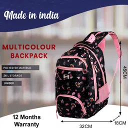 tinytot Black School Backpack with Pencil Pouch for 3rd - 10th Std. , Age 7 to 15 Waterproof School Bag image 2