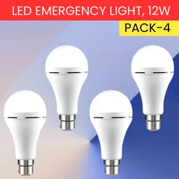 sacro 12W Rechargeable Inverter LED Bulb with Upto 4H.Power Cut Lighting Pack of_4P375 4 hrs Bulb Emergency Light-picture-37