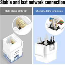 RAREGEAR CAT 6 RJ45 Keystone Jack for Network Patch Panel, Wall Plate ( Pack Of 1 ) Wired Ethernet Lan Adapter compatible with Mac, Linux image 4