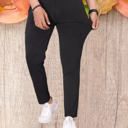 civirastyle Men Slim Fit Black Lycra Blend Trousers image 4