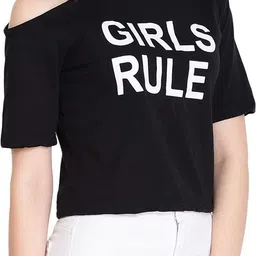 raabta fashion Casual Regular Sleeves Ethnic Motifs Women Black Top image 3