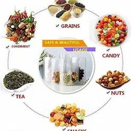 paqee One Side Silver, One Side Transparent Standy Storage Pouch (4x6 Inch) (Capacity: 100-250 Gm each) Polypropylene Storage Pouch image 5