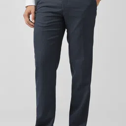 van heusen Men Slim Fit Blue Polyester Trousers-picture-14