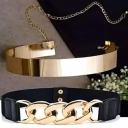 Women Casual Gold Fabric Belt-image-21