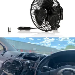 ccmm Black Compact Sleek Design 6inch/12V Car Interior High Airflow Fan-256 Car Interior Fan image 5