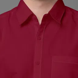 voroxy Men Regular Fit Solid Spread Collar Casual Shirt image 3