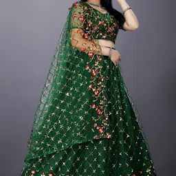 jay khodiyar embroidery Embroidered Semi Stitched Lehenga Choli-picture-13