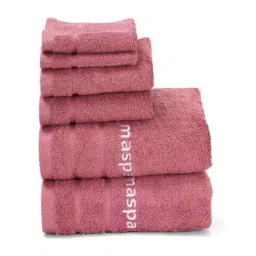 maspar Red Bamboo Cotton Solid 650 GSM Bath Hand & Face Towel Set (6Pc)-picture-16