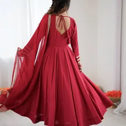 thebestbuyers Tussar Silk Stitched Anarkali Gown image 2