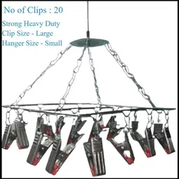 20 Clips Steel cloth drying Pins hanging cloth clip Hanger Stainless Steel Cloth Clips-image-1