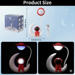 maa tara trunk house Astronaut On Moon Study Lamp (Red) Study Lamp image 4