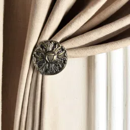 deco window Antique Brass 4 Pc Iron Tie Back Hook Set image 1