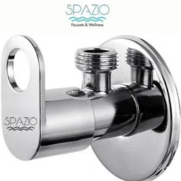 spazio Premium Quality Stainless Steel OREO Collection Angle Cock/Angle Valve Bathroom Faucets Taps and Faucet Angular Stop Cock Wash Basin for Geyser Tap, Chrome Plated With Wall Flange, Pack Of 2 Angle Cock Faucet image 2
