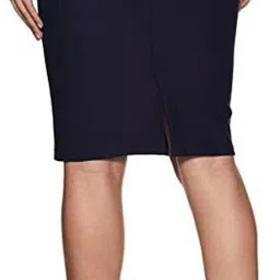 alyne Women Solid Pencil Blue Skirt image 2