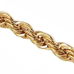rfj 5mm 14K YELLOW GOLD Rope Design Necklaces (22 Inch Long) Beads Gold-plated Plated Stainless Steel Chain image 2
