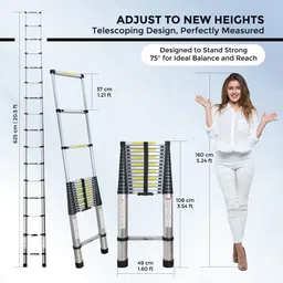 ibell TE205 20.5 Feet Portable Lightweight Compact Ultra Stable 6.25 Meter Telescopic Aluminium Ladder image 5