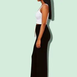 epicdesigns Women Comfort Fit Black Pure Cotton Trousers-picture-18