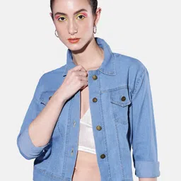 dimpy garments Women Regular Fit Solid Spread Collar Casual Shirt image 3